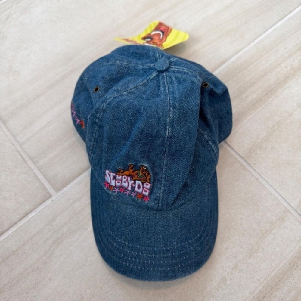 Vintage 2001 Scooby Doo Denim Baseball Cap Blue Embroidered Y2K Hat NWT